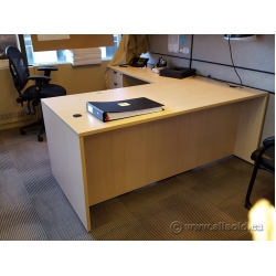 Blonde 72 x 84 L Suite Desk with Client Knee Space